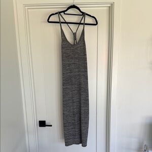Gray Spaghetti Strap Sleeveless Slip Maxi Dress